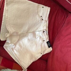 Abercrombie & Fitch, The 90’s Relaxed Cutoff Short, White Denim Shorts